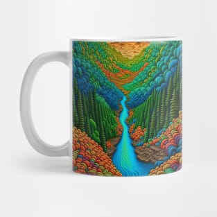 [AI Art] Green Valley, Optical Art Style Mug